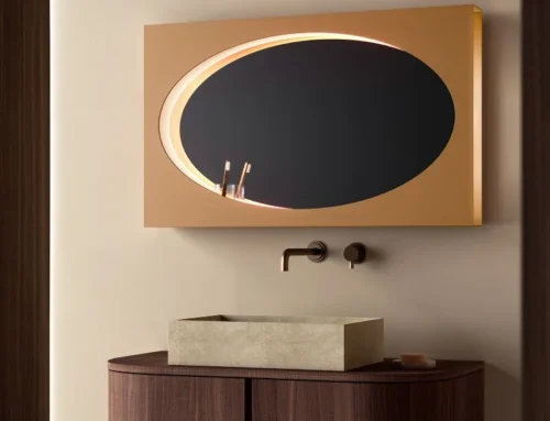 Lo specchio in acciaio di Ripa, essenziale e funzionale