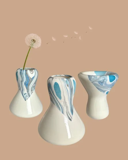 vaso porta candela in ceramica