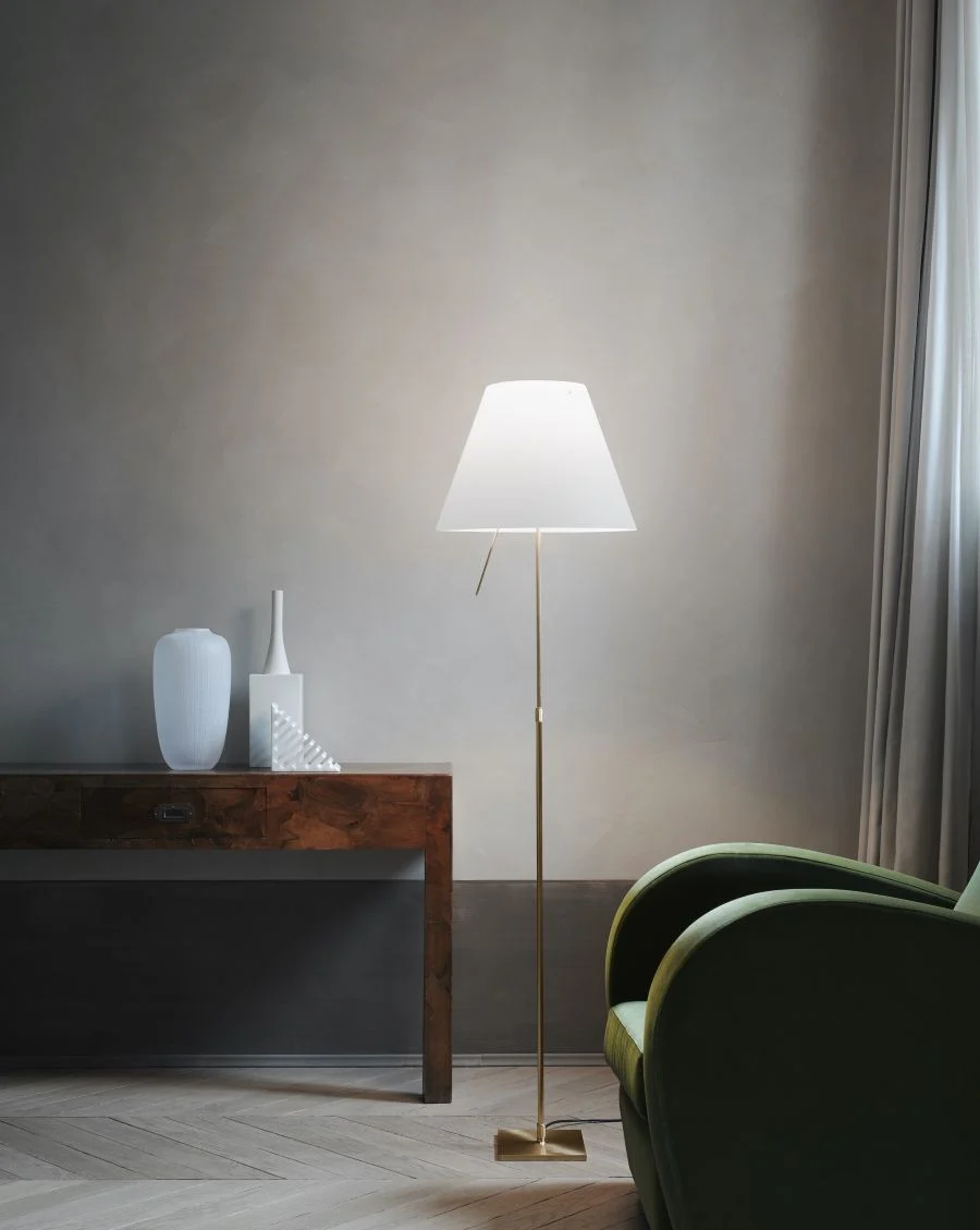 lampada da terra con paralume