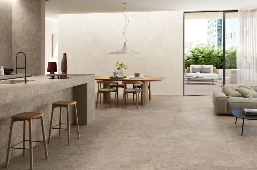 pavimenti e rivestimenti in gres porcellanato il cucina e zona pranzo