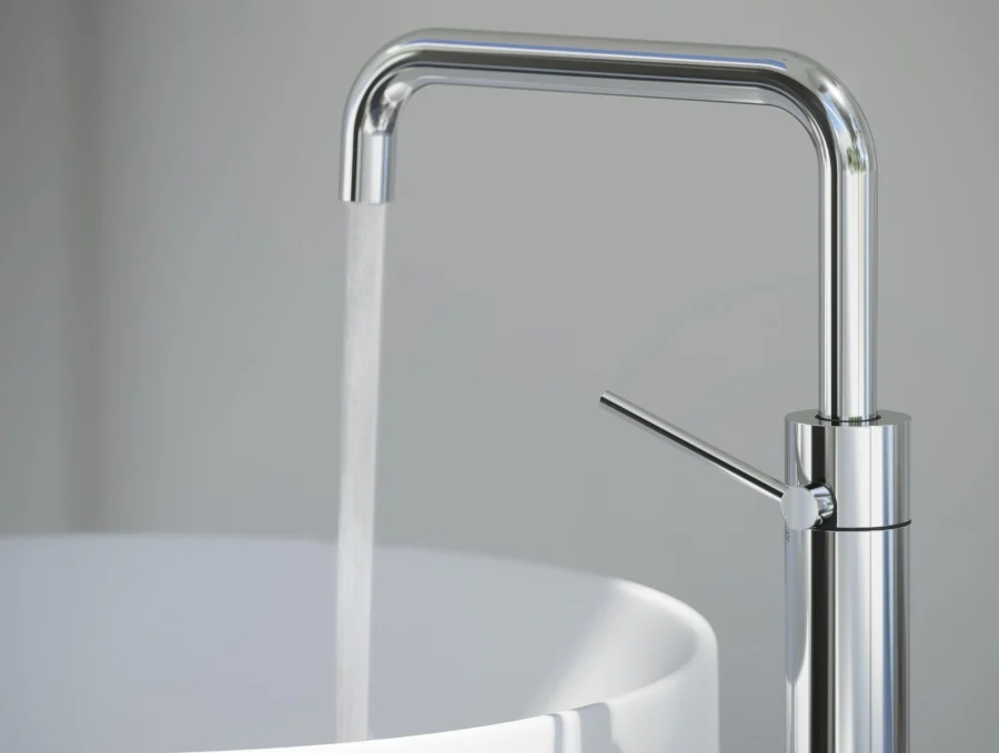 rubinetto a canna alta per lavabo a bacinella