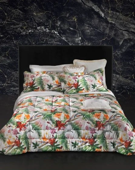 completi letto con fantasie tropical chic