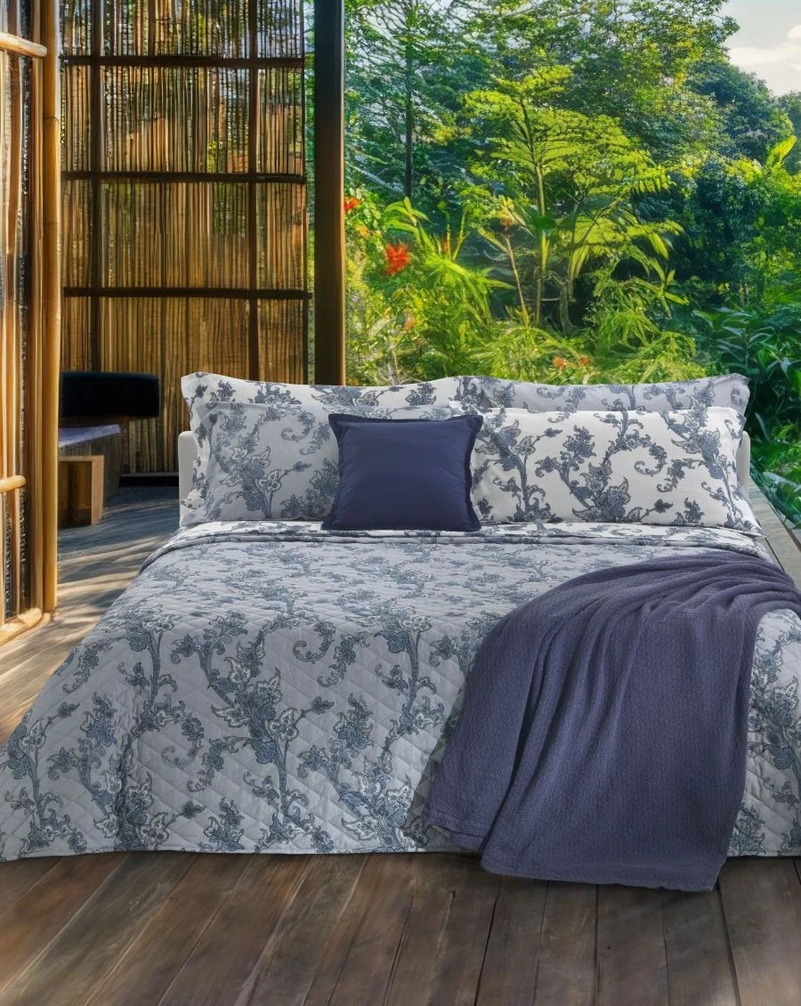 completo per letto matrimoniale in stile tropical chic