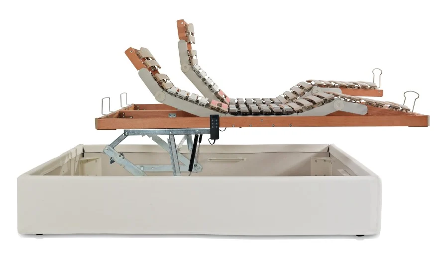 sistema letto con rete a doghe a movimento manuale o elettrico