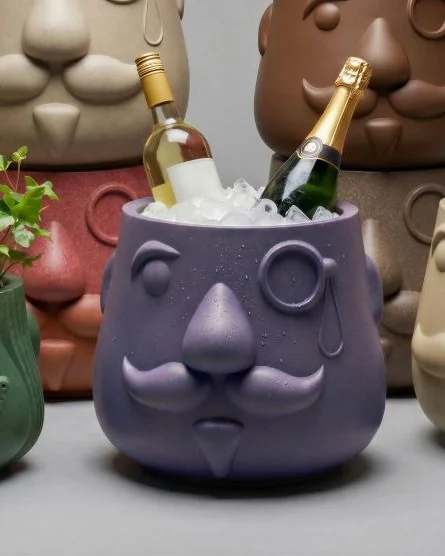 vaso contenitore per ghiaccio e bottiglie spumante