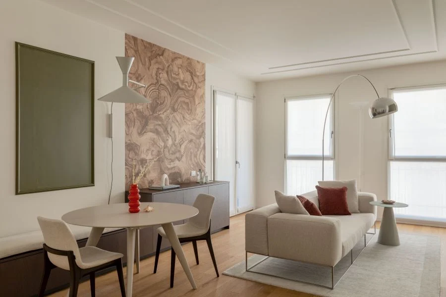 zona giorno rinnovata con progetto di interior design