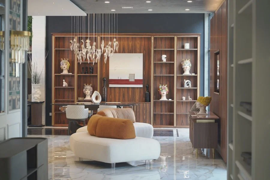 ambiente living con arredi su misura